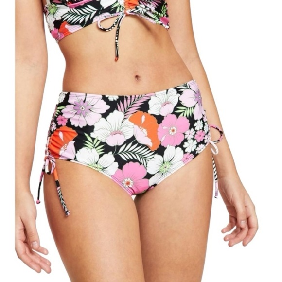 Salt + Cove Juniors Floral‎ Side Tie High Waist Swim Bottom Separates Junior NEW - Picture 9 of 9